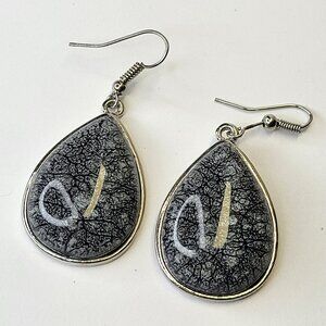 Grey Teardrop Earrings